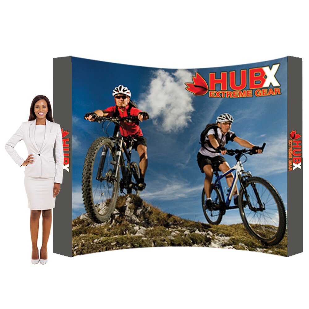 10 x 7.5 ft. RPL Fabric Pop Up Display Curved — Graphic Package / With Endcaps